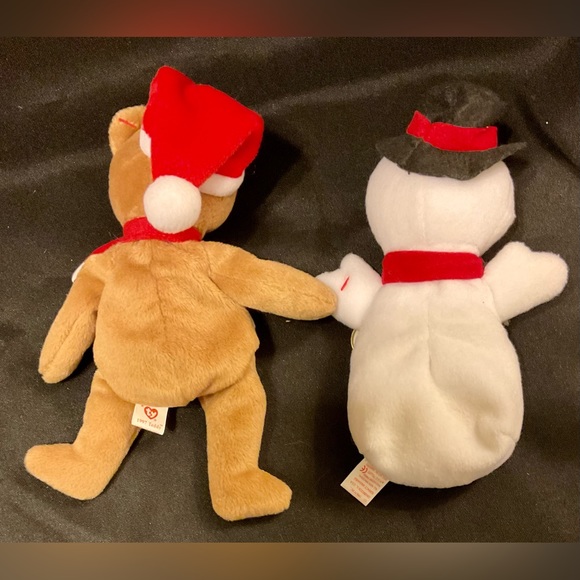 Ty 1997 Teddy & Snowball pair of beanie babies holiday Christmas - Picture 3 of 7